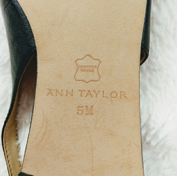 Ann Taylor Pointed Toe Slingback Flat (Black) - Picture 4 of 4